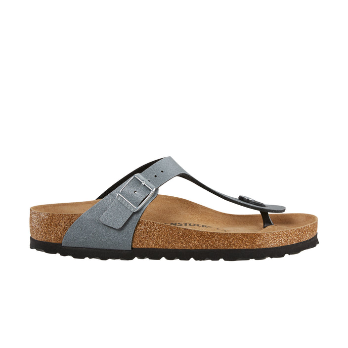 Birkenstock Gizeh Icy Metallic Anthracite Birko-Flor side view
