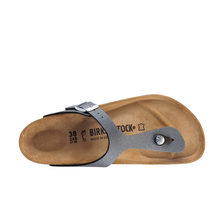 Birkenstock Gizeh Icy Metallic Anthracite Birko-Flor top view