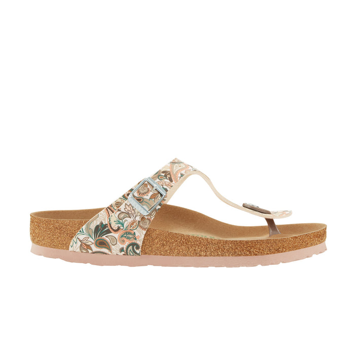 Birkenstock Gizeh Vegan Birko Flor Paisley Light Rose side view         