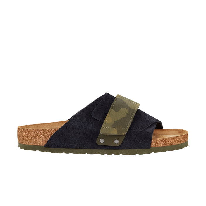 Birkenstock Kyoto Midnight/Camo Green Suede Leather side view