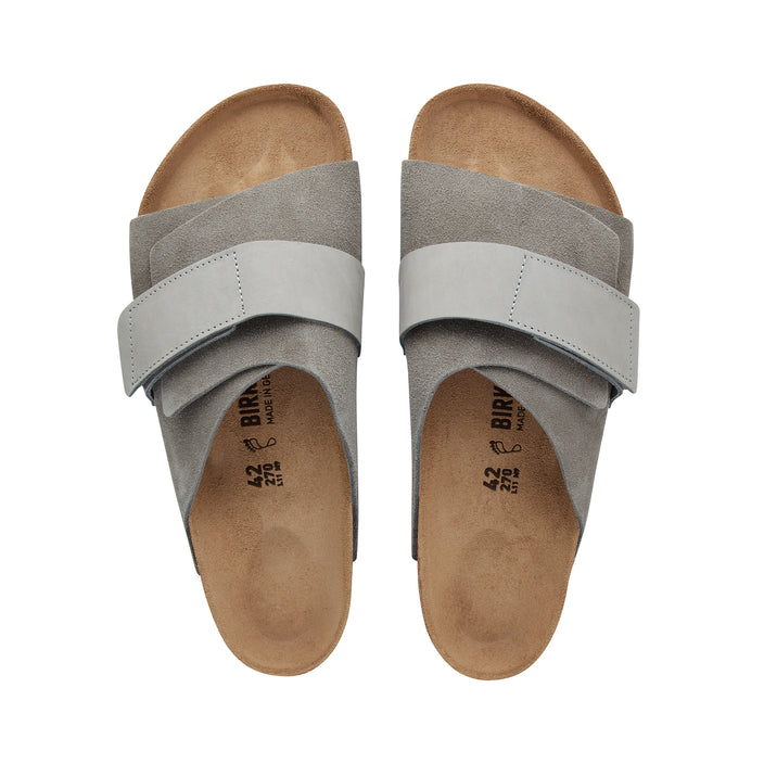 Birkenstock Kyoto Suede/Nubuck Leather Stone Coin top view