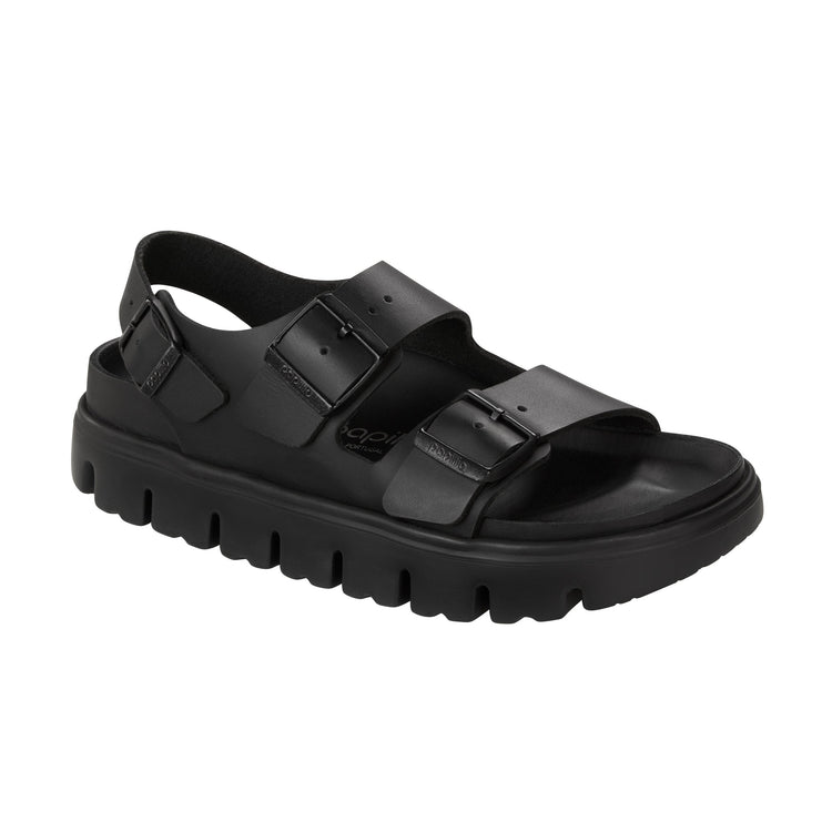 Birkenstock Milano Chunky Equisite Leather in Black by Papillio