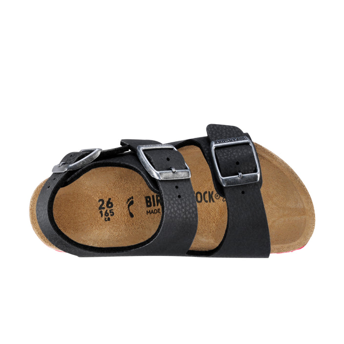 Birkenstock Milano Kids Desert Soil Black Birko-Flor top view