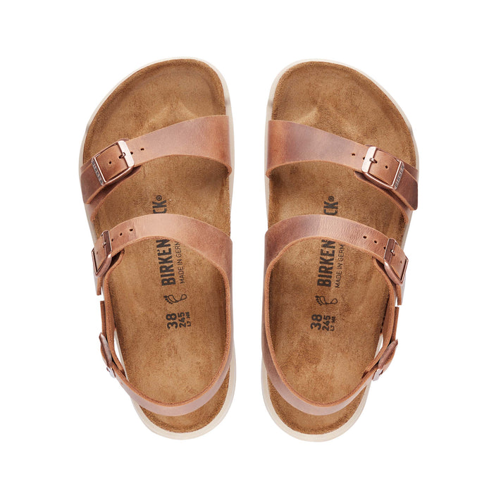 Birkenstock Sonora Cross Town Arctic Ginger Brown Waxy Leather top view