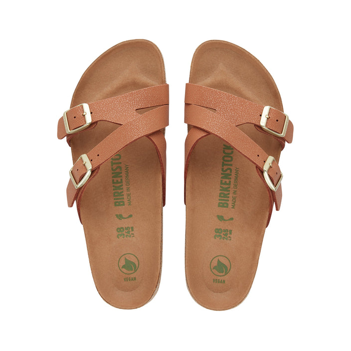 Birkenstock Yao Earthy Vegan Pecan BirkiBuc top view