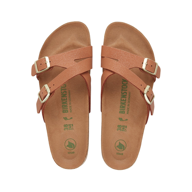 Birkenstock Yao Earthy Vegan Pecan BirkiBuc top view